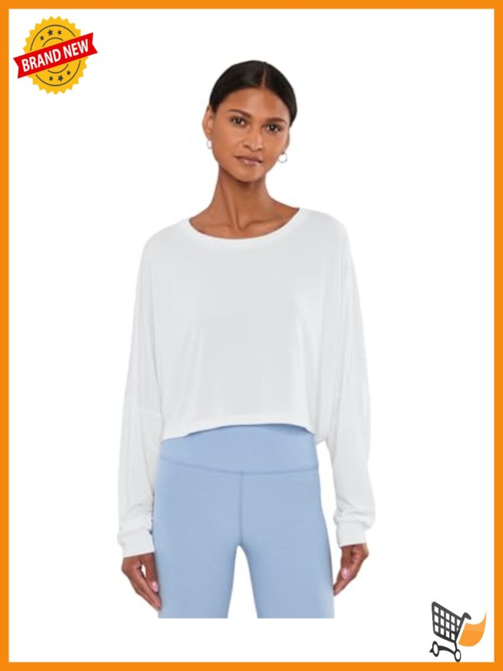 Beyond Yoga Studio Luxe Cropped Long Sleeve Tee Women's Relaxed Fit Modal Blend